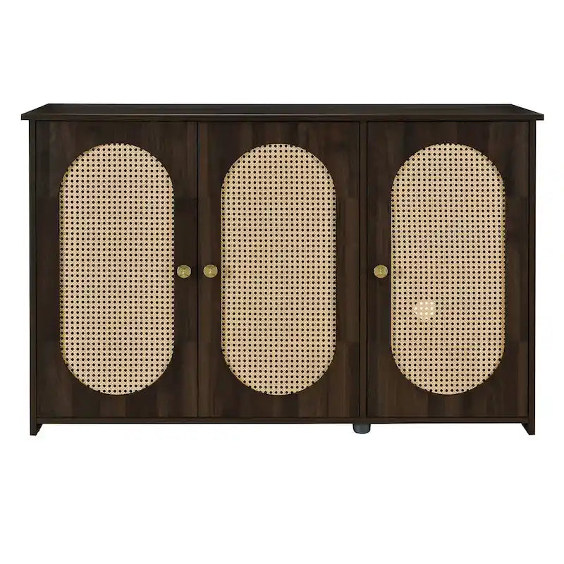 Sideboard with Large Storage Space Artificial Rattan Doors