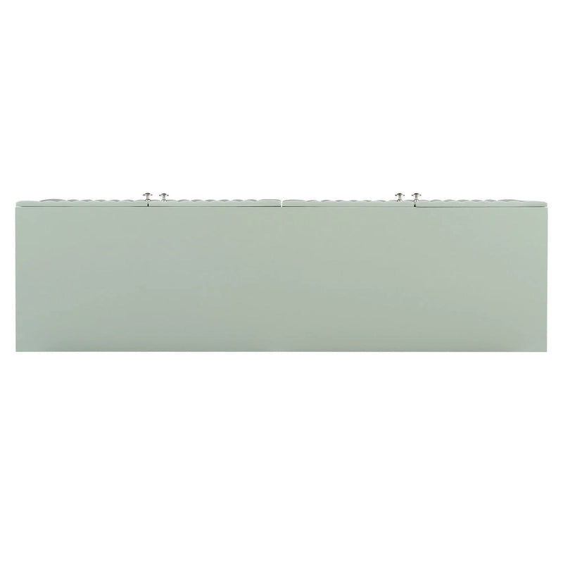 Elegant Four-Door Sideboard with Wavy Pattern Doors, Cylindrical Legs, and Sleek Metal Handles, Adjustable, for Living Room