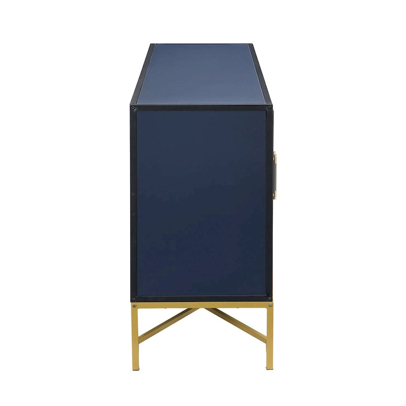 Sideboard Cabinet with Metal Handles, Entryway Storage Cabinets with Shelves, Buffet Cabinet with Metal Cross Leg