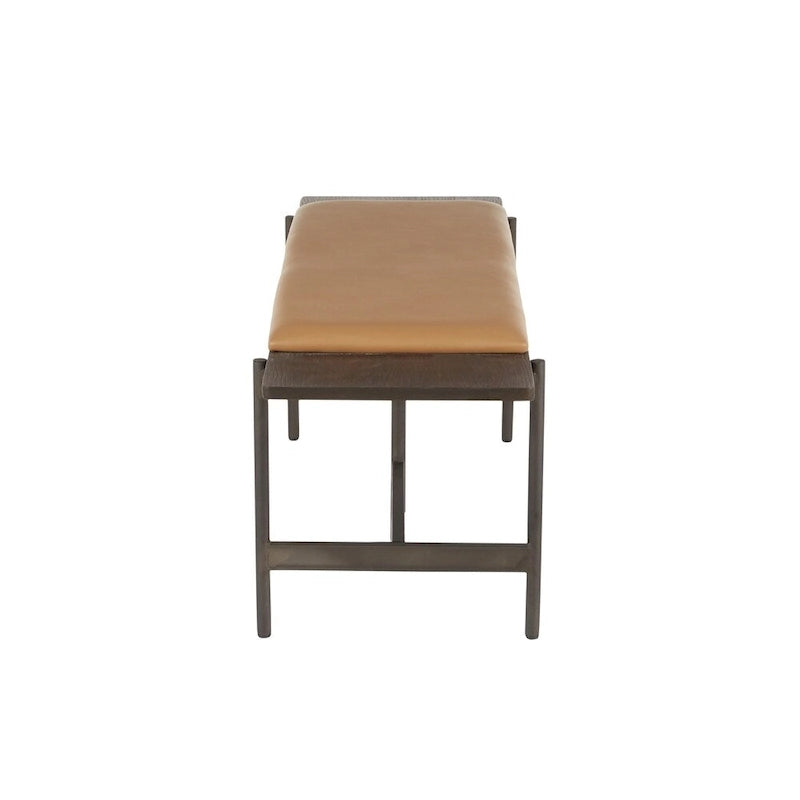 Contemporary Bench with Upholstered Seat & Wood Accent - N/A
