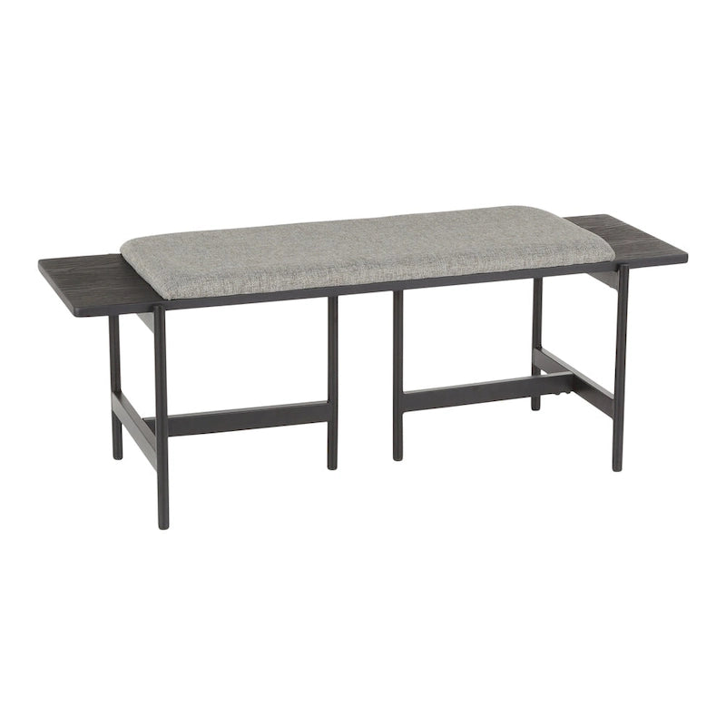 Contemporary Bench with Upholstered Seat & Wood Accent - N/A