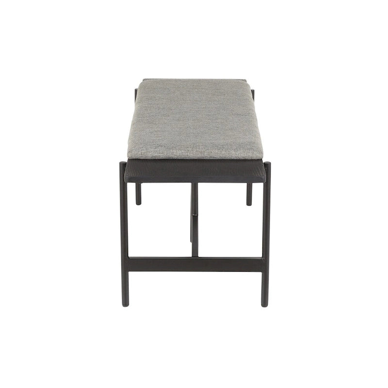 Contemporary Bench with Upholstered Seat & Wood Accent - N/A