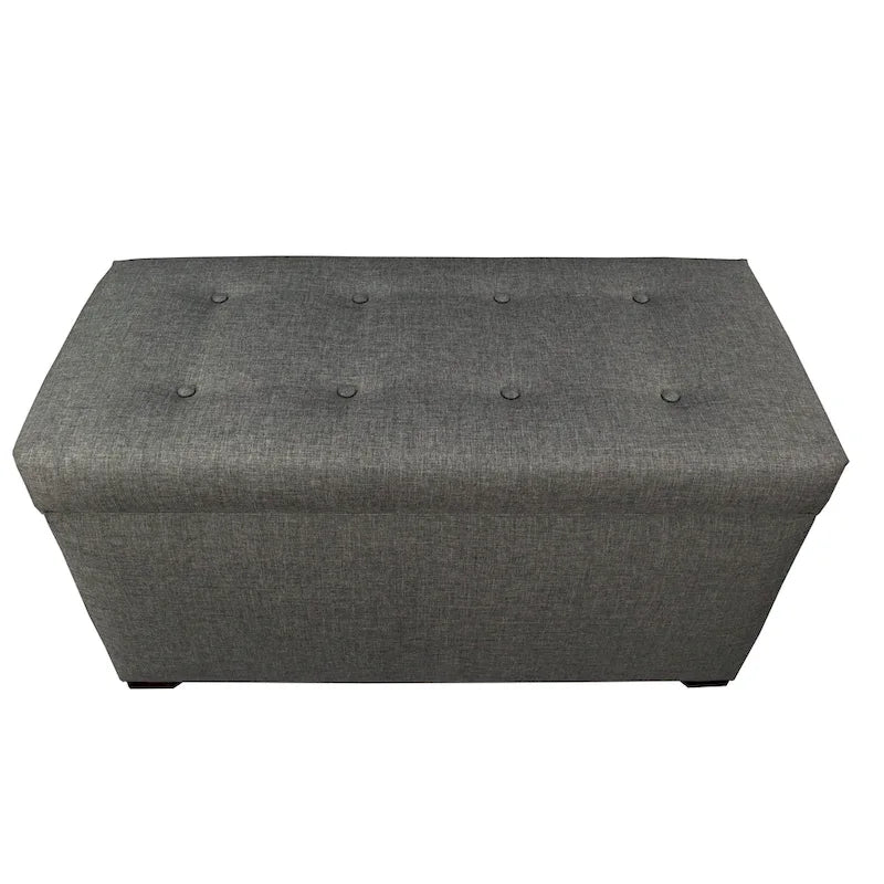 8-button Tufted Sand Storage Trunk Bench