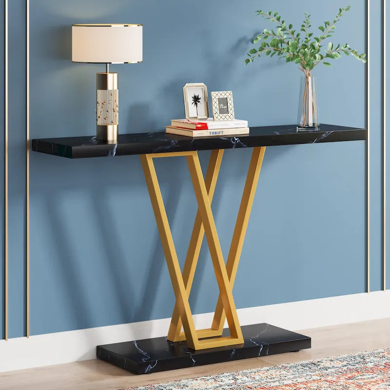43.3Console table, Hallway Table Industrial Display Shelf for Entry Way, Hallway, Couch, Living Room, Kitchen, Foyer
