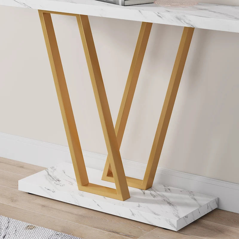 43.3Console table, Hallway Table Industrial Display Shelf for Entry Way, Hallway, Couch, Living Room, Kitchen, Foyer