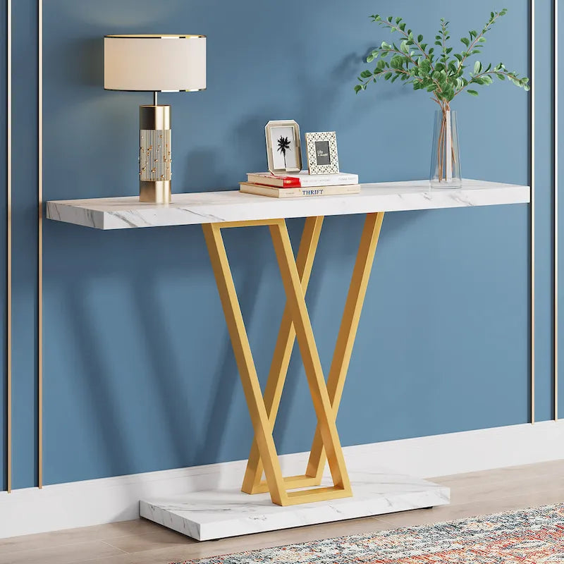 43.3Console table, Hallway Table Industrial Display Shelf for Entry Way, Hallway, Couch, Living Room, Kitchen, Foyer