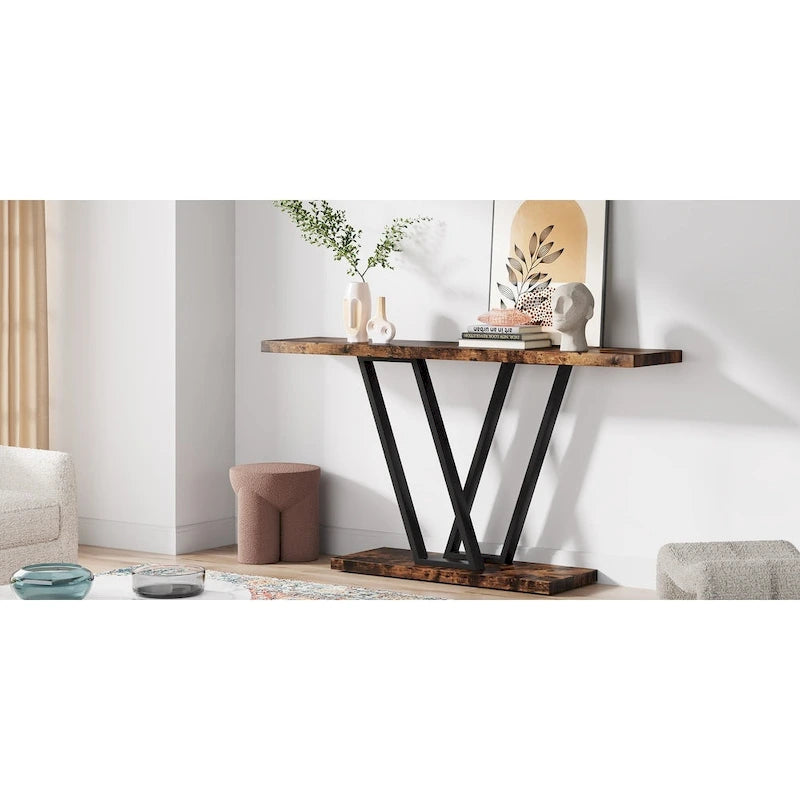 43.3Console table, Hallway Table Industrial Display Shelf for Entry Way, Hallway, Couch, Living Room, Kitchen, Foyer