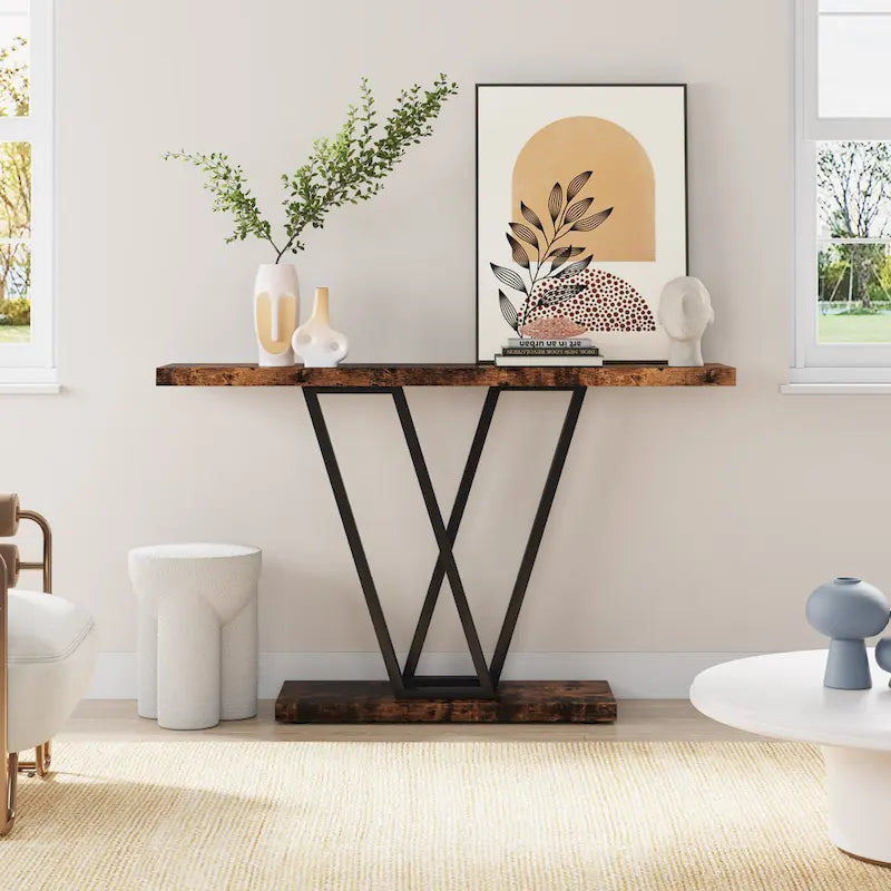 43.3Console table, Hallway Table Industrial Display Shelf for Entry Way, Hallway, Couch, Living Room, Kitchen, Foyer