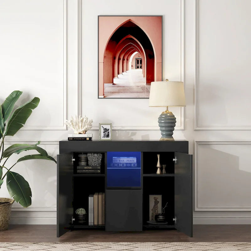 Sideboard Dining Room Buffet Storage Cabinet with LED Light