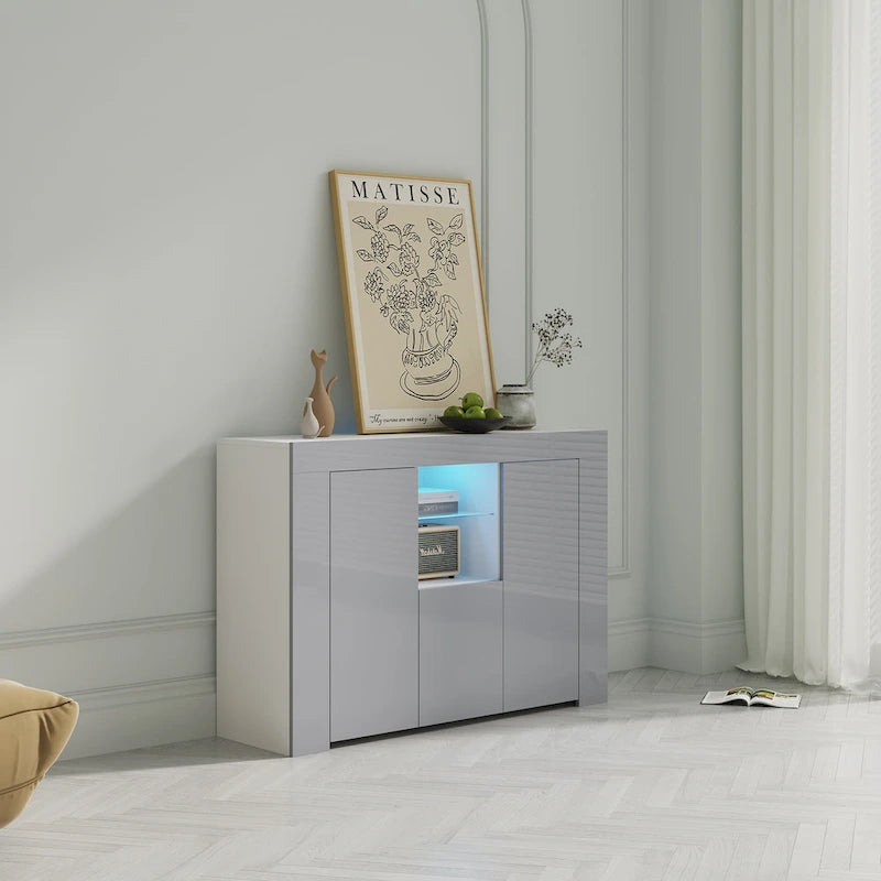 Sideboard Dining Room Buffet Storage Cabinet with LED Light