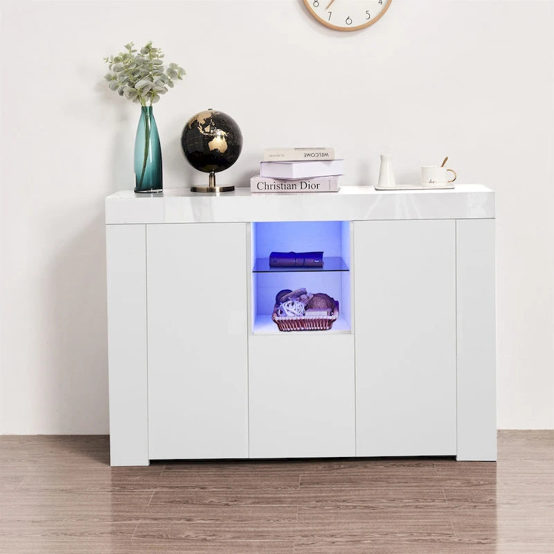 Sideboard Dining Room Buffet Storage Cabinet with LED Light