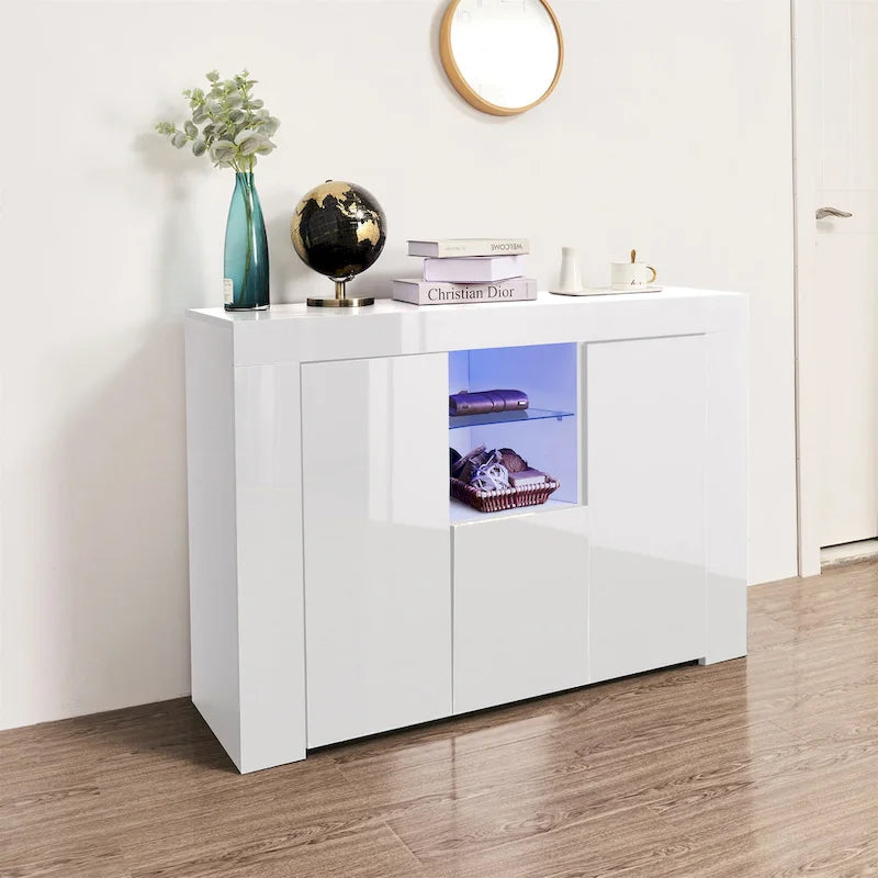 Sideboard Dining Room Buffet Storage Cabinet with LED Light