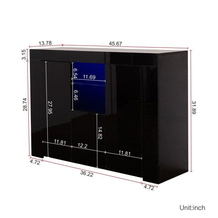 Sideboard Dining Room Buffet Storage Cabinet with LED Light
