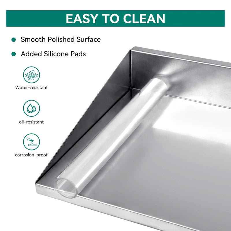 Wall-Mounted Stainless Steel Kitchen Storage Rack -48 x 12 Inches