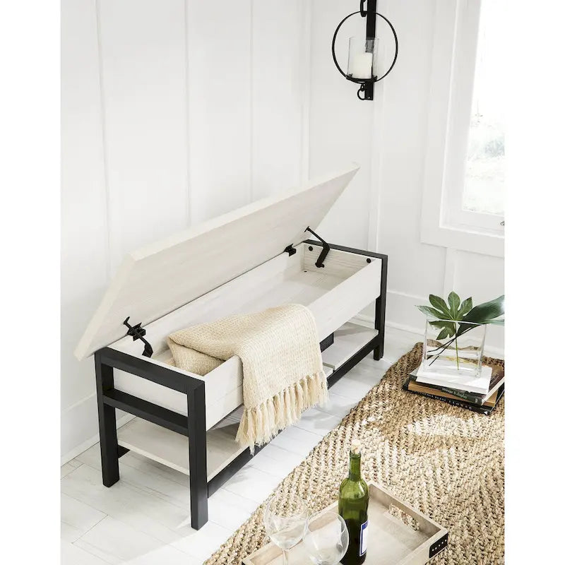 White Storage Bench