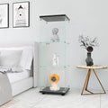 Modern Glass Curio Display Kitchen Cabinet File Cabinet with 3 Shelves