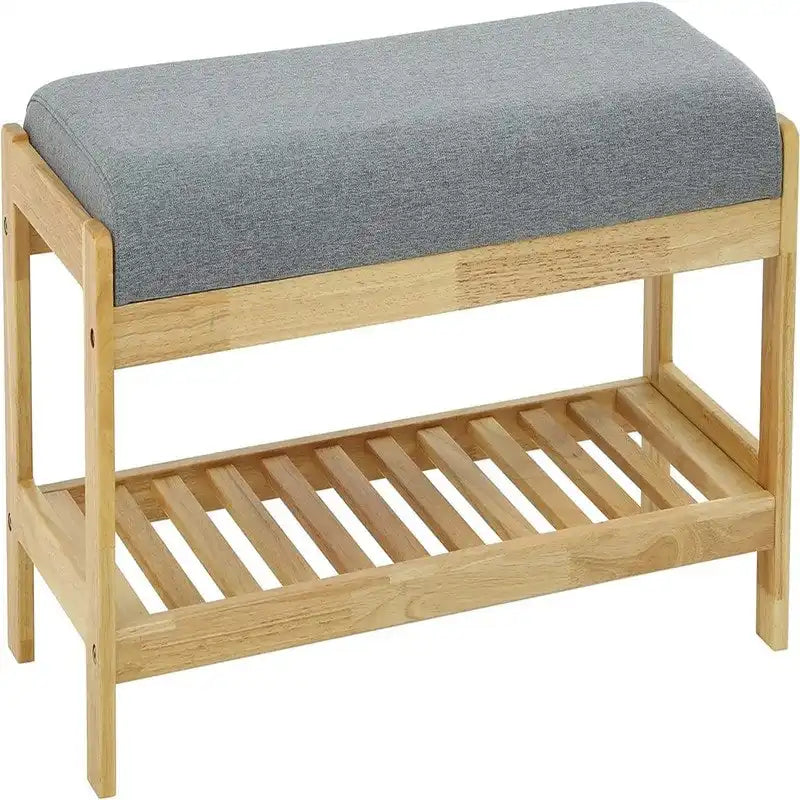 Wood Shoe Bench - 13.4D x 32.9W x 15.8H