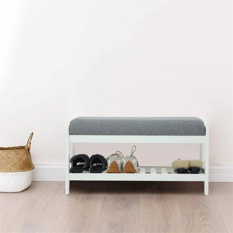 Wood Shoe Bench - 13.4D x 32.9W x 15.8H