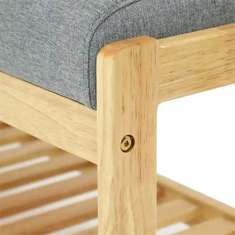 Wood Shoe Bench - 13.4D x 32.9W x 15.8H