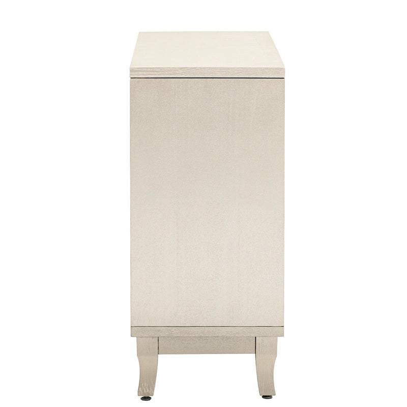 3 Door Mirrored Buffet CabinetSideboard with Glass Doors Dining Room