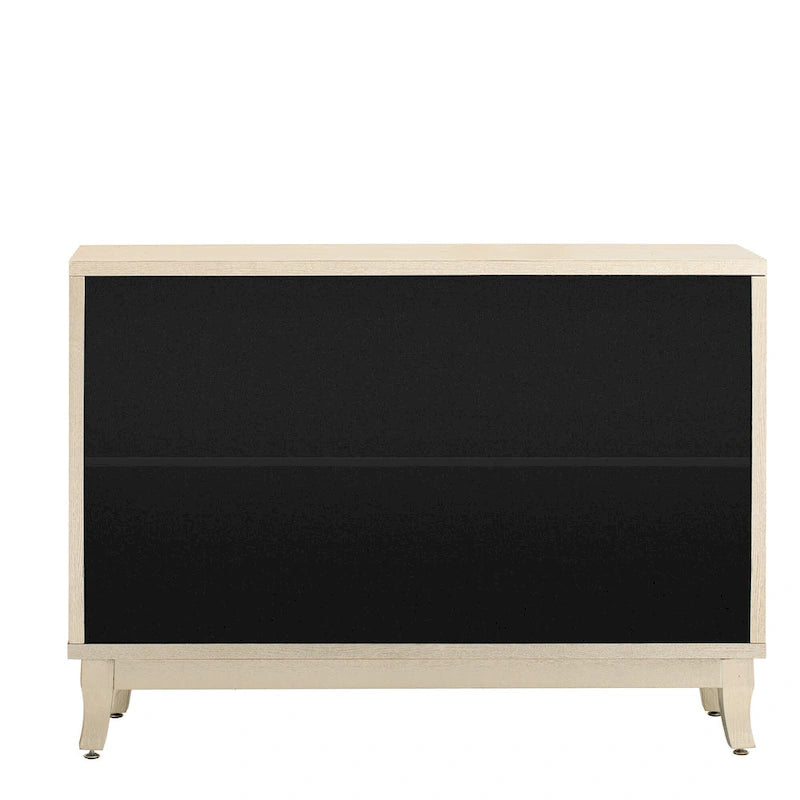 3 Door Mirrored Buffet CabinetSideboard with Glass Doors Dining Room