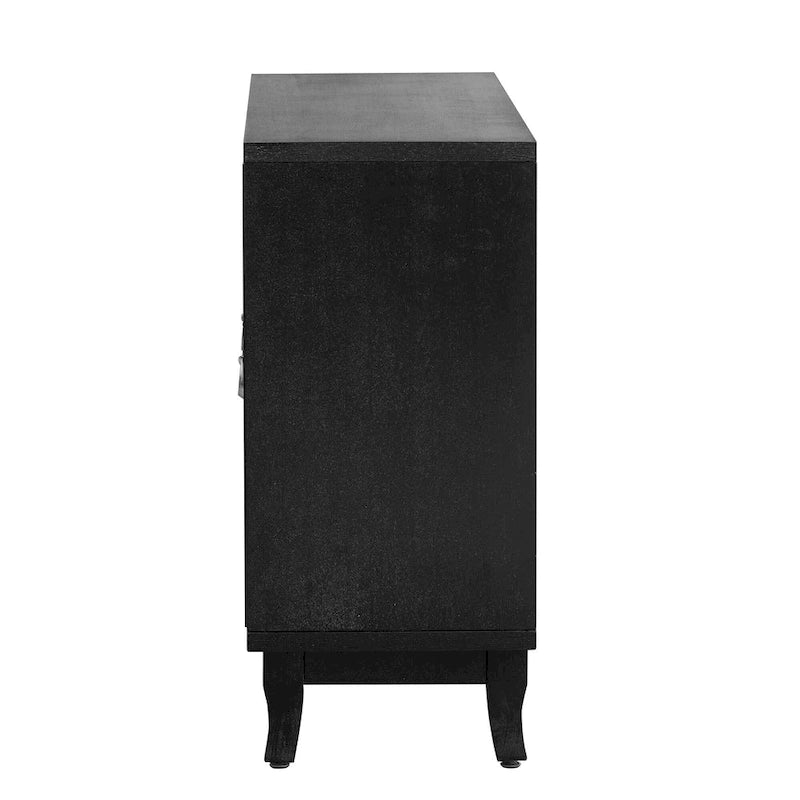 3 Door Mirrored Buffet CabinetSideboard with Glass Doors Dining Room