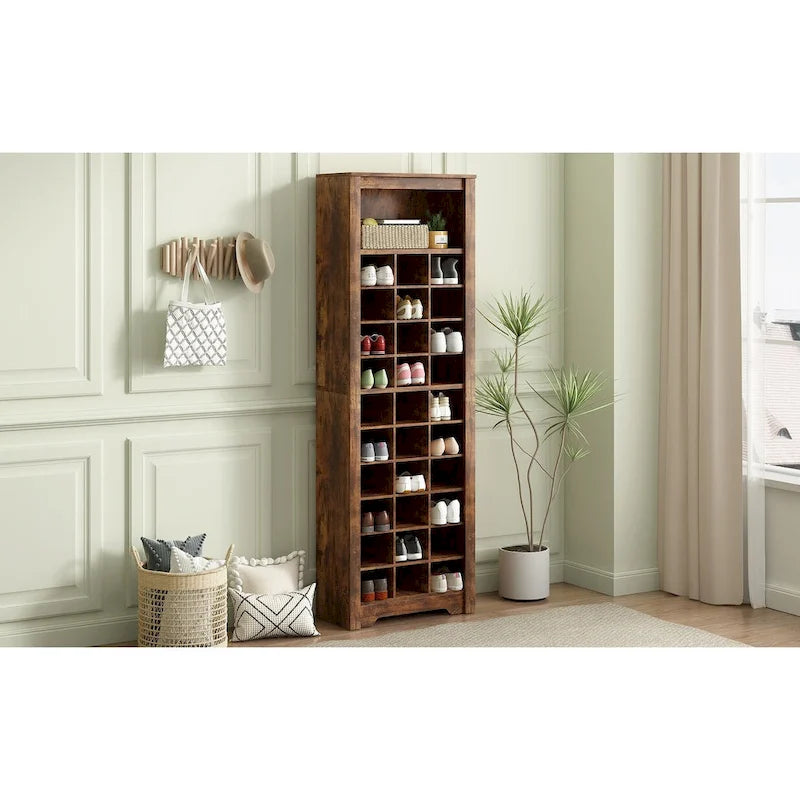 Stylish Design 30 Shoe Cubby Console