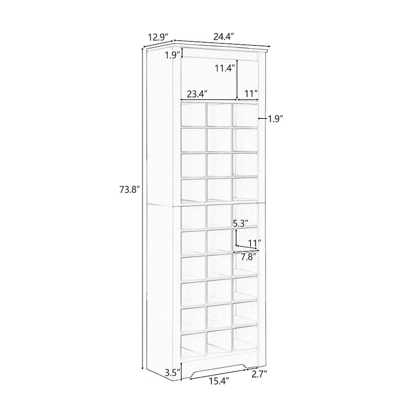 Stylish Design 30 Shoe Cubby Console