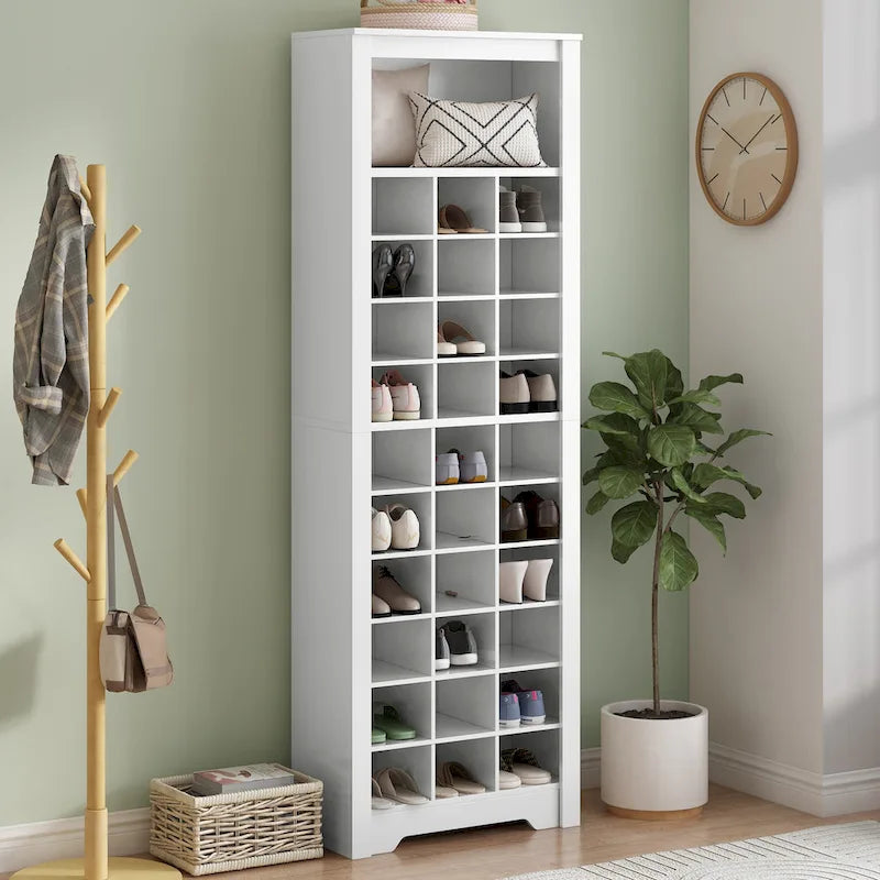 Stylish Design 30 Shoe Cubby Console