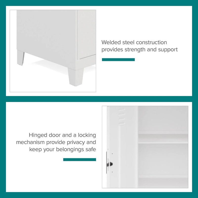 42.5H 3 Shelf Vented Door Storage Locker Cabinet