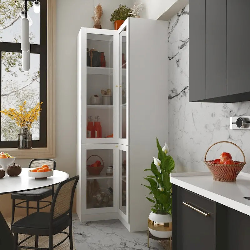 78.7H White Corner Bathroom Cabinet - Stylish Storage for Any Room