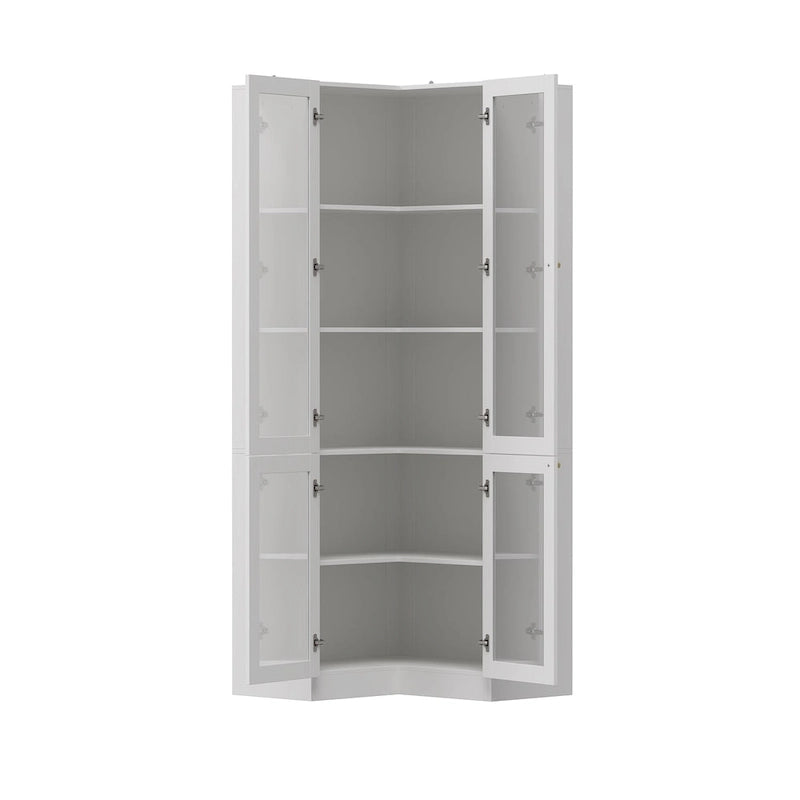 78.7H White Corner Bathroom Cabinet - Stylish Storage for Any Room