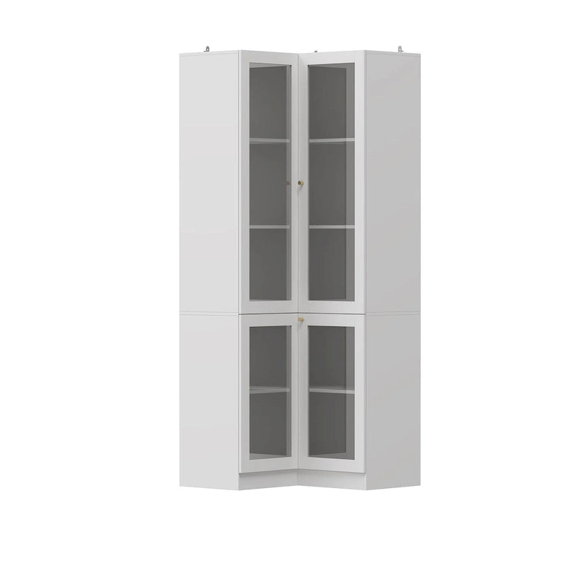 78.7H White Corner Bathroom Cabinet - Stylish Storage for Any Room