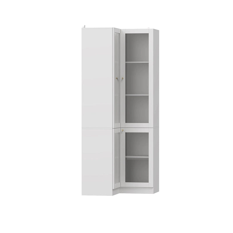 78.7H White Corner Bathroom Cabinet - Stylish Storage for Any Room