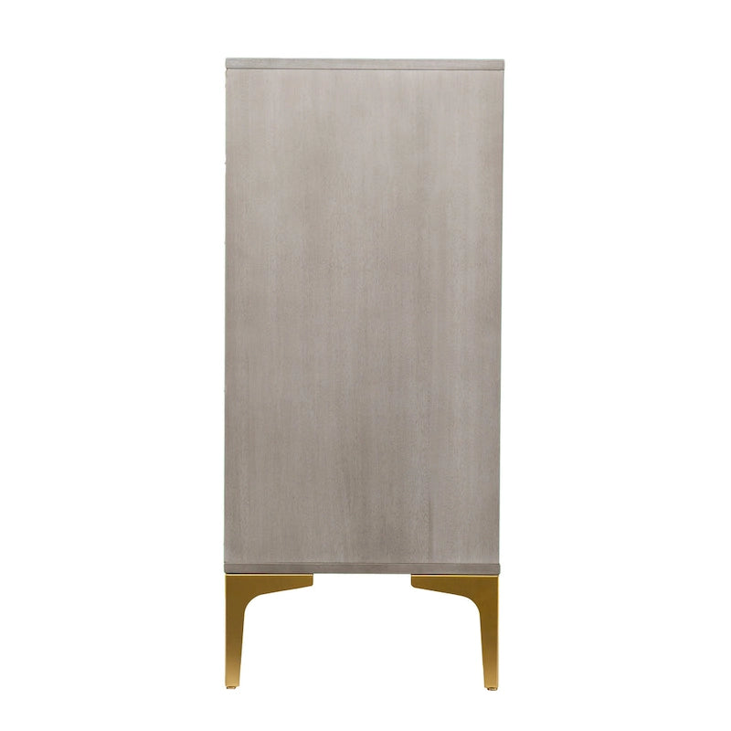 Grey Wood Cabinet w/ Goldtone Legs/Pulls