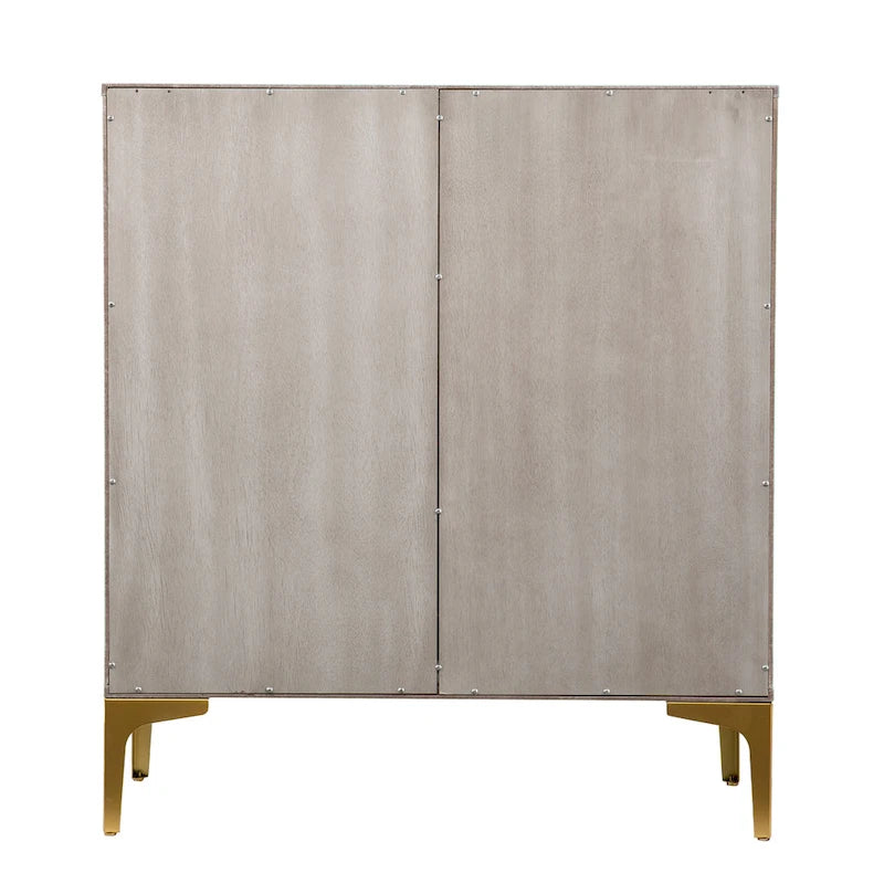 Grey Wood Cabinet w/ Goldtone Legs/Pulls