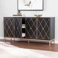 Contemporary Gold Detail Wood Cabinet