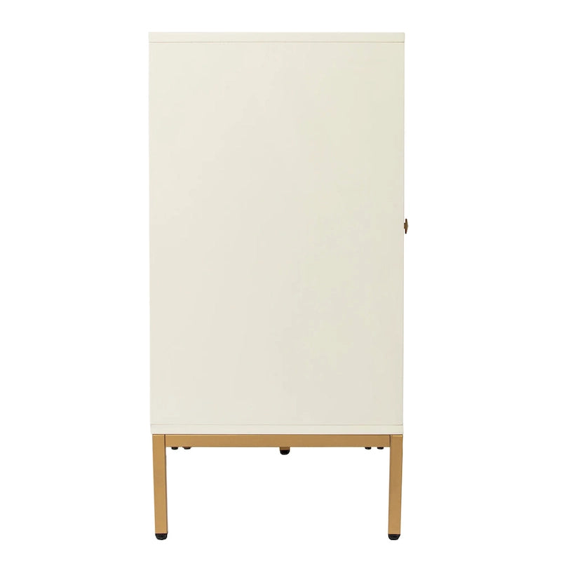 Contemporary Gold Detail Wood Cabinet