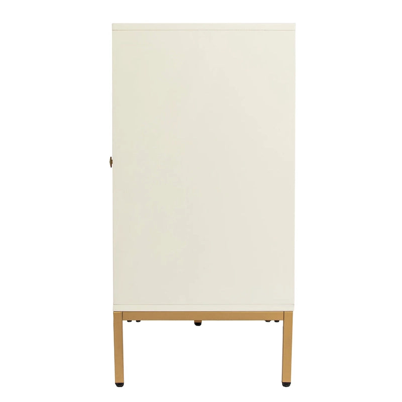 Contemporary Gold Detail Wood Cabinet