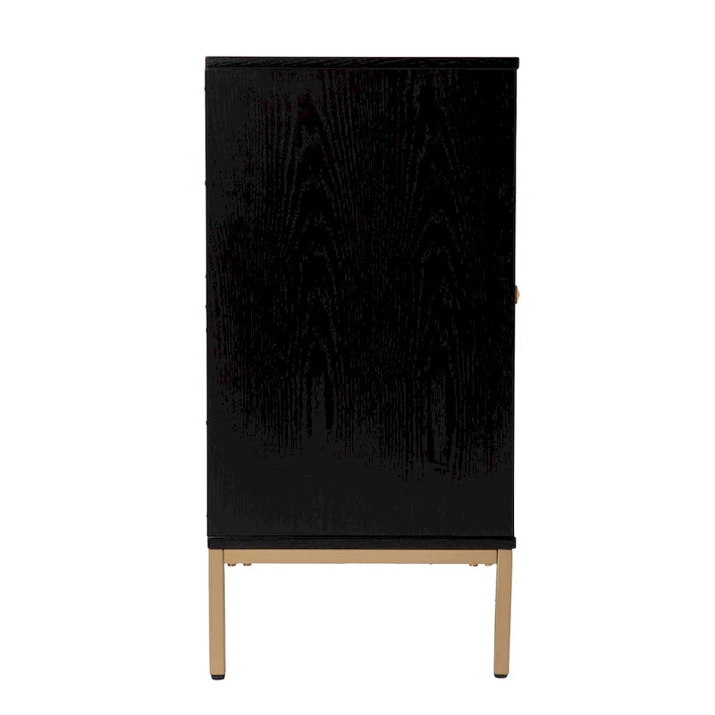 Contemporary Gold Detail Wood Cabinet