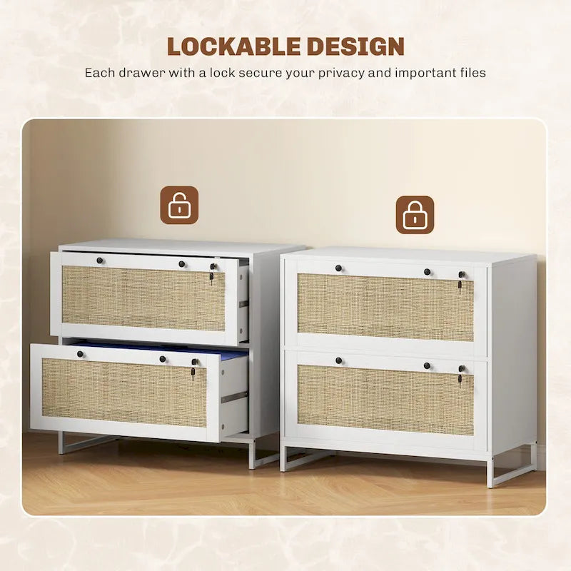 2 Drawer File Cabinet with Lock, Vertical Filing Cabinet with Keys