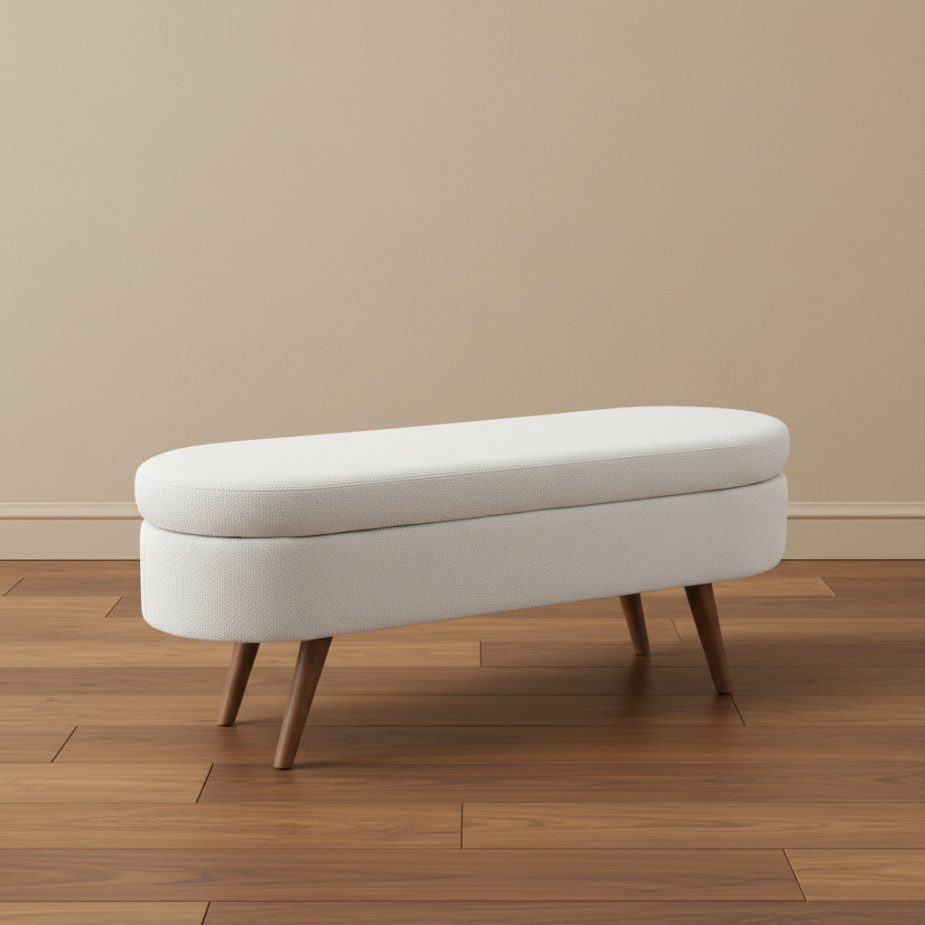 Modern Minimalist Linen Fabric Upholstered Storage Bench with Flip Top