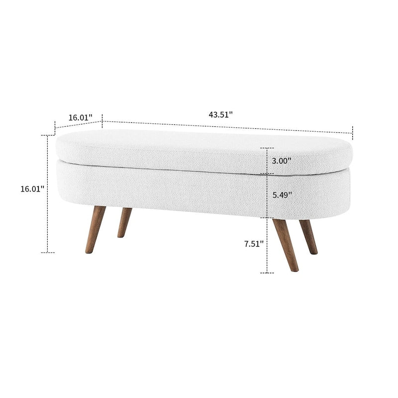 Modern Minimalist Linen Fabric Upholstered Storage Bench with Flip Top