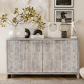 Accent Cabinet Farmhouse Style 4 Door Wooden Cabinet Sideboard Buffet Server Cabinet Storage Cabinet