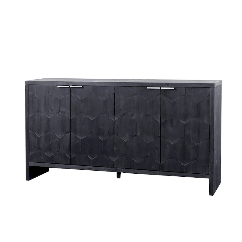 Accent Cabinet Farmhouse Style 4 Door Wooden Cabinet Sideboard Buffet Server Cabinet Storage Cabinet