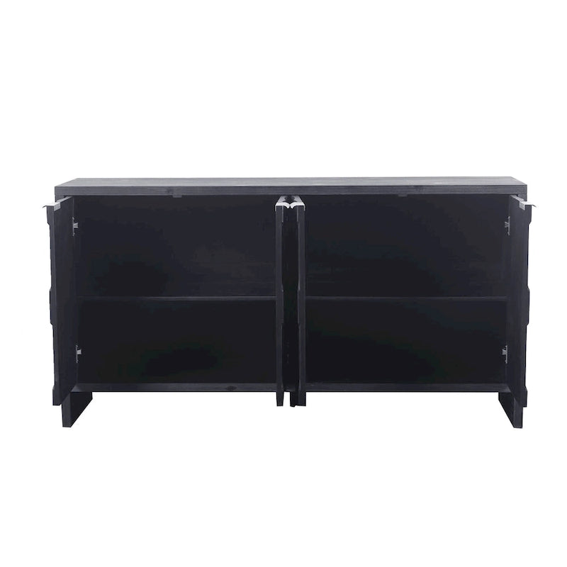 Accent Cabinet Farmhouse Style 4 Door Wooden Cabinet Sideboard Buffet Server Cabinet Storage Cabinet