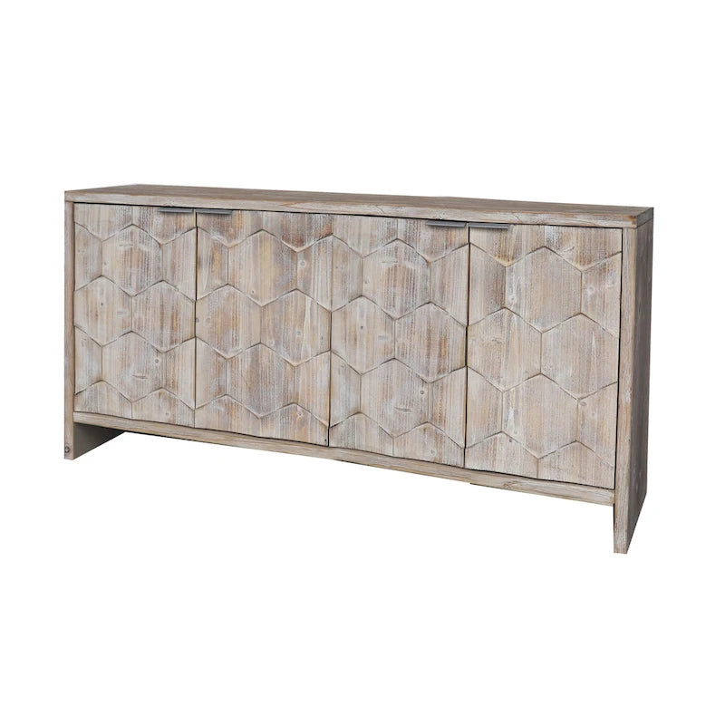 Accent Cabinet Farmhouse Style 4 Door Wooden Cabinet Sideboard Buffet Server Cabinet Storage Cabinet
