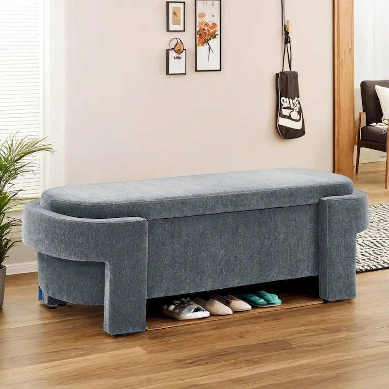 Upholstered Bench with Large Storage SpaceModern Storage Ottoman Benches,for The Living Room, Entryway and Bedroom