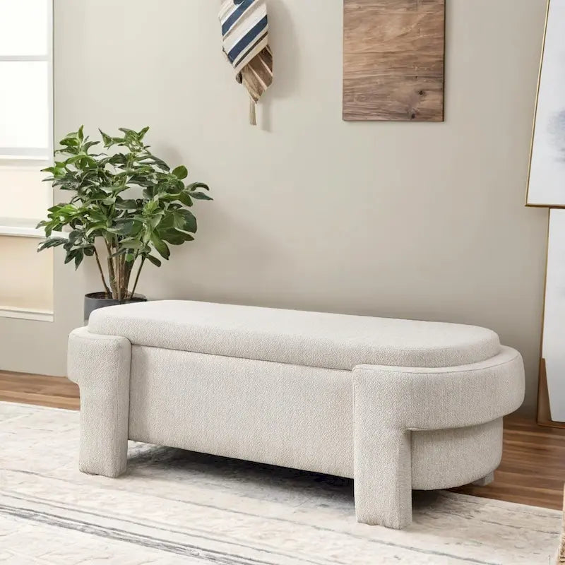 Upholstered Bench with Large Storage SpaceModern Storage Ottoman Benches,for The Living Room, Entryway and Bedroom