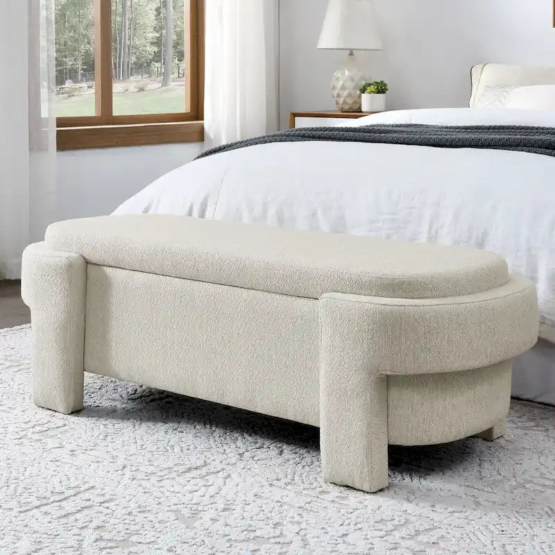 Upholstered Bench with Large Storage SpaceModern Storage Ottoman Benches,for The Living Room, Entryway and Bedroom
